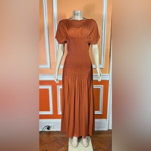 Toteme

Jersey Pleated Cap-Sleeve Maxi Dress